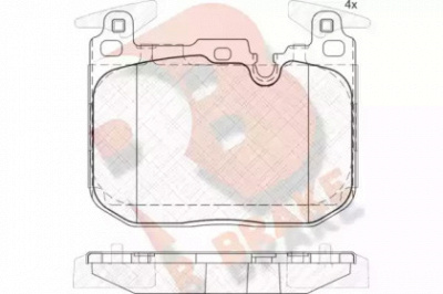 R BRAKE rb2093203 -  Комплект тормозных колодок, дисковый тормоз
